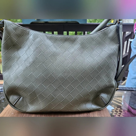 NINE WEST Calla Print Hobo Vegan Leather Bag In Sage olive green - Picture 9 of 14